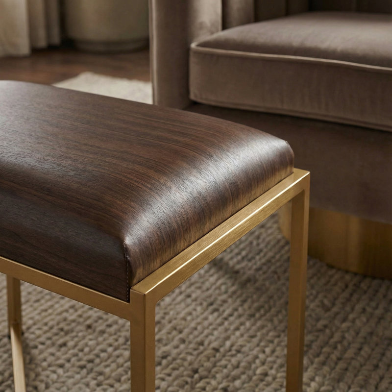 Ramel Faux Leather Ottoman