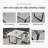 Modern Grey 3-Piece Breakfast Nook Set, Dining Table with Metal Legs，L-Shaped PU Corner Bench & Upholstered Bench 