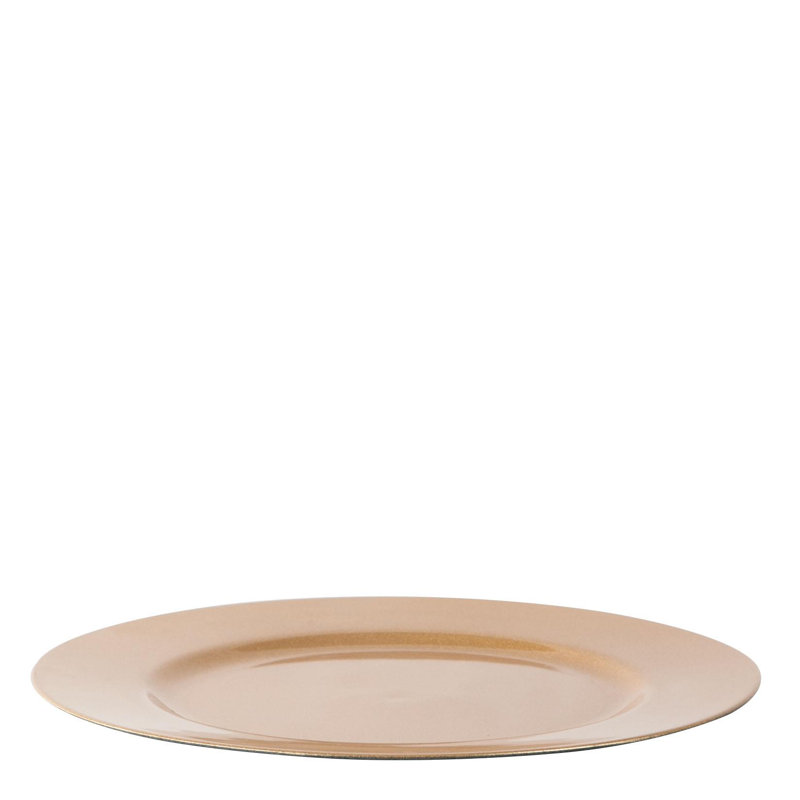 Argon Tableware - 33cm Melamine Charger Plates - Set of 6 - Metallic Finish, Matt Gold