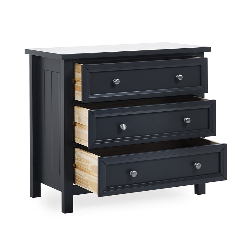 Jarin 84cm W 3 - Drawer Chest of Drawers, Anthracite