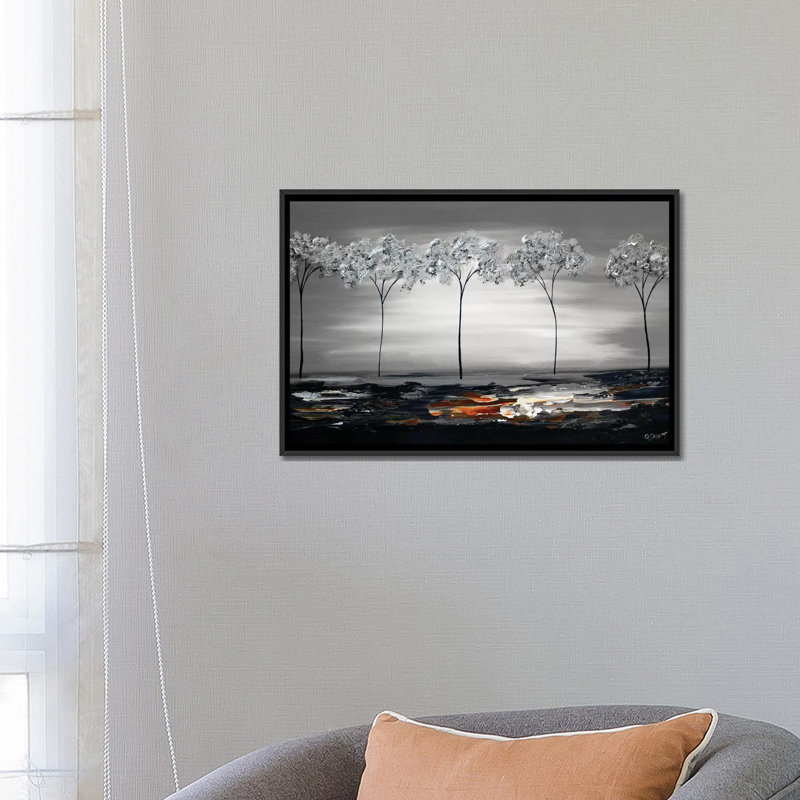 «Swiger Silver River», reproduction sur toile, H 18 po x l 26 po x P 1,5 po, Pas de tapis, Toile encadrée noire