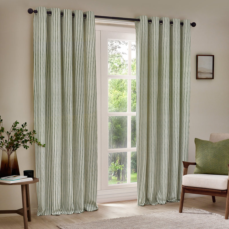 Hebden 100% Cotton Blackout Curtain Panel Pair, 229cm Width x 229cm Drop, Green