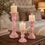 Bougeoirs à colonne Rose Reverie (ensemble de 3)