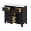 Ensemble de meuble-lavabo 72 po avec lavabo en céramique, meuble-lavabo simple autoportant moderne avec tiroirs et armoires-118014481