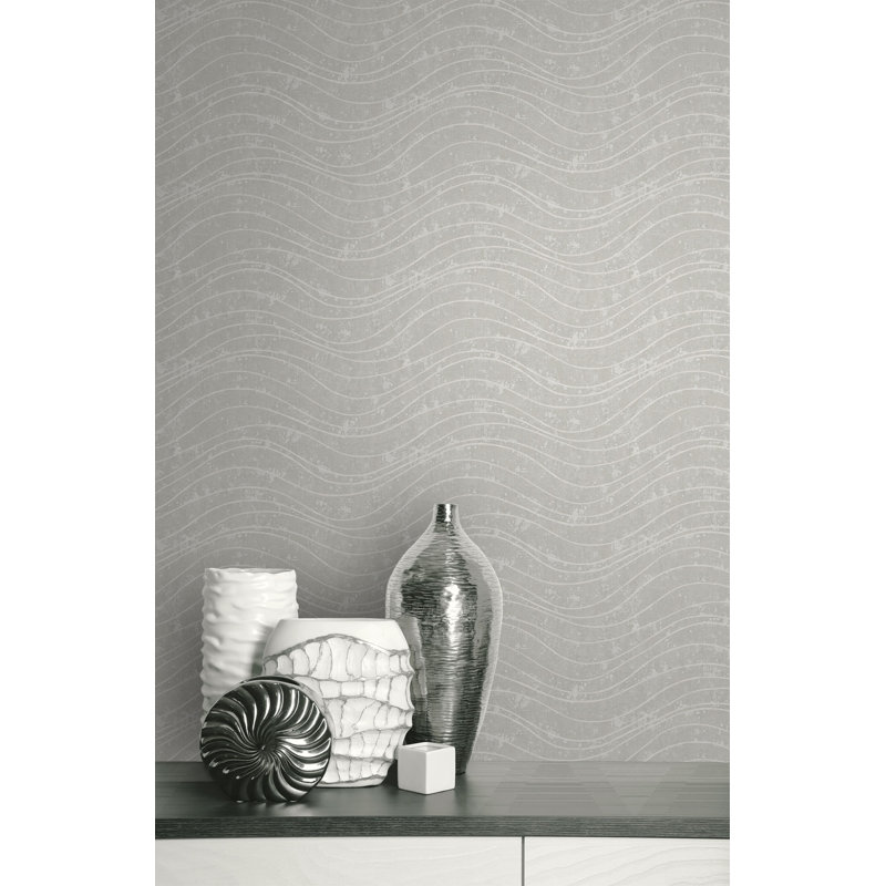 Rouleau de papier peint adhésif L 27 pi x l 27 po, Gris doux