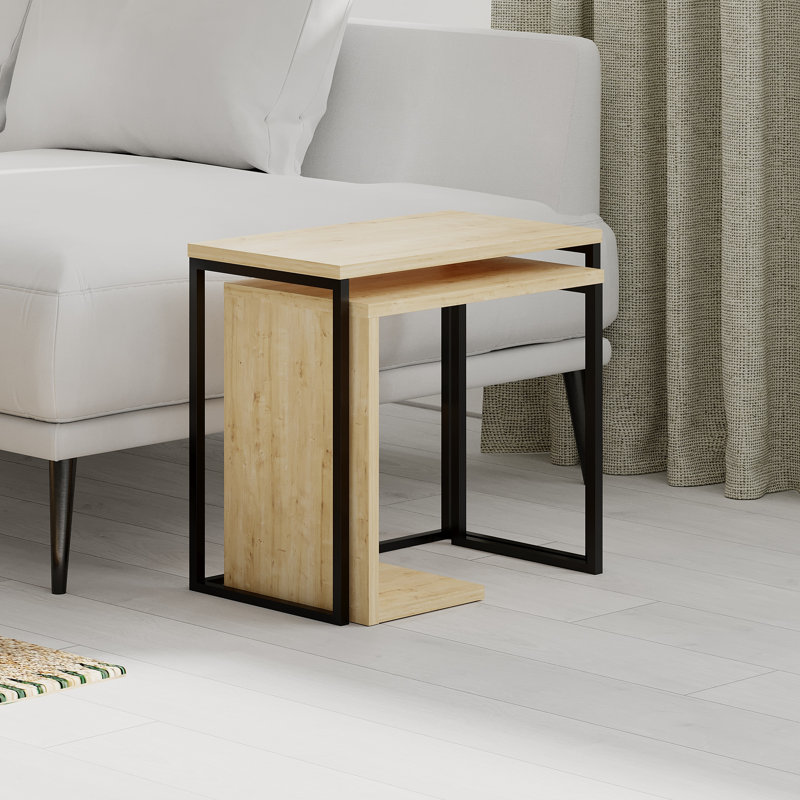Ensemble de tables basses 1 pièce Deaton, Chêne