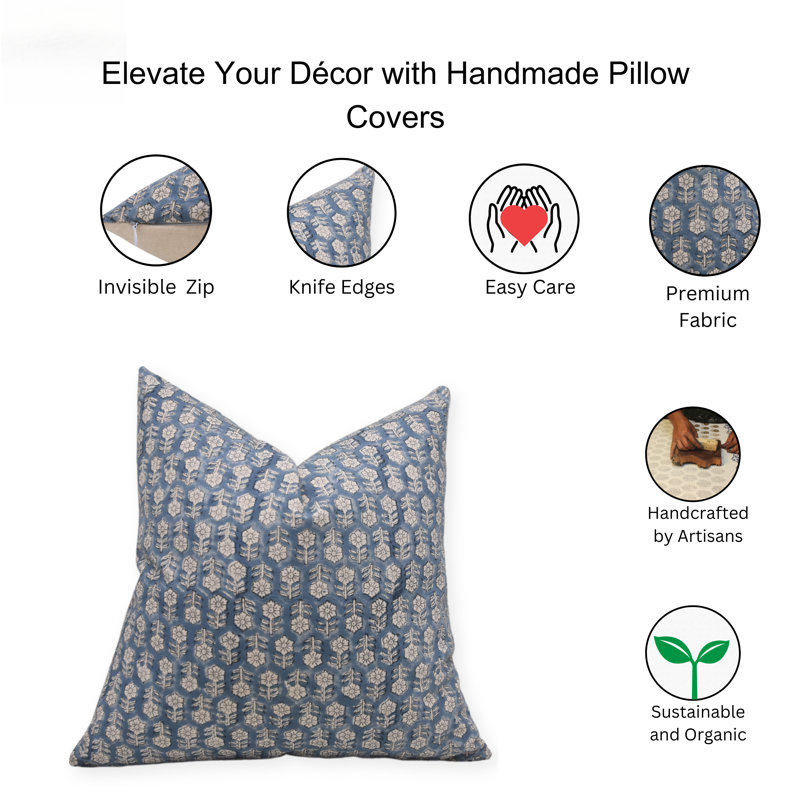 Cotton Indoor/Outdoor Pillow Cover, 20"H x 20"W