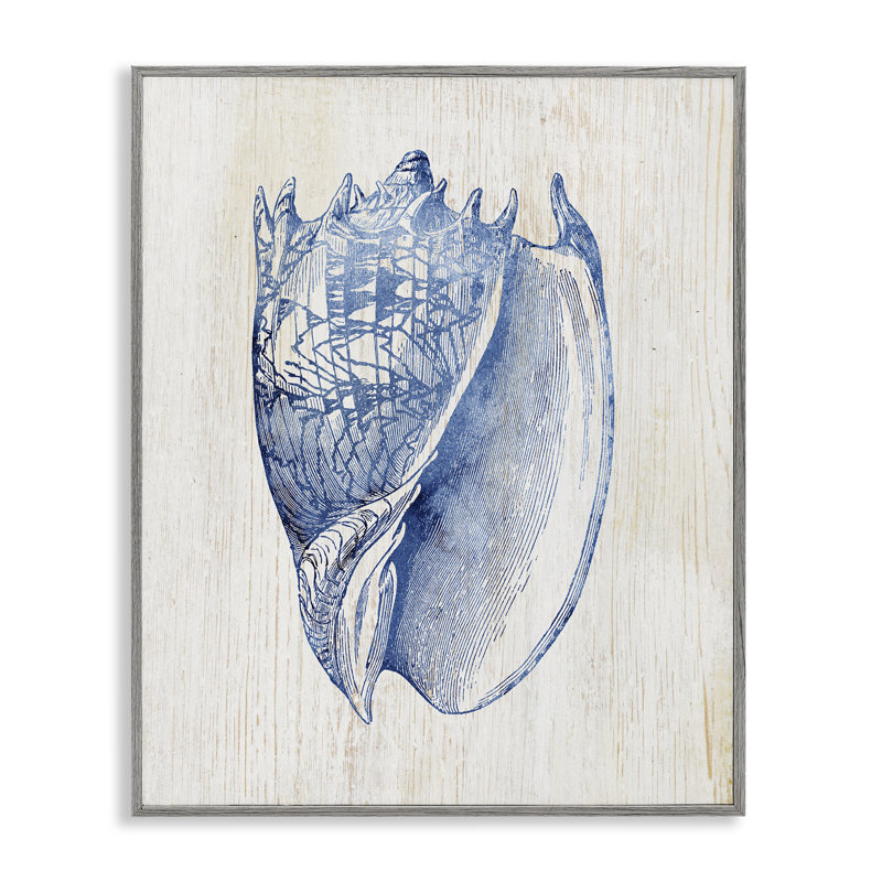 Giclée encadrée nautique bleu clair, design par Susan Arnot, H 20 po x l 16 po, Estampe numérique Farmhouse