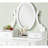 White Wood Vanity Desk And Chair - Adjustable Mirror & 5 Drawers For Makeup Cosmetic Storage Table Stool, Drawer Oval Care