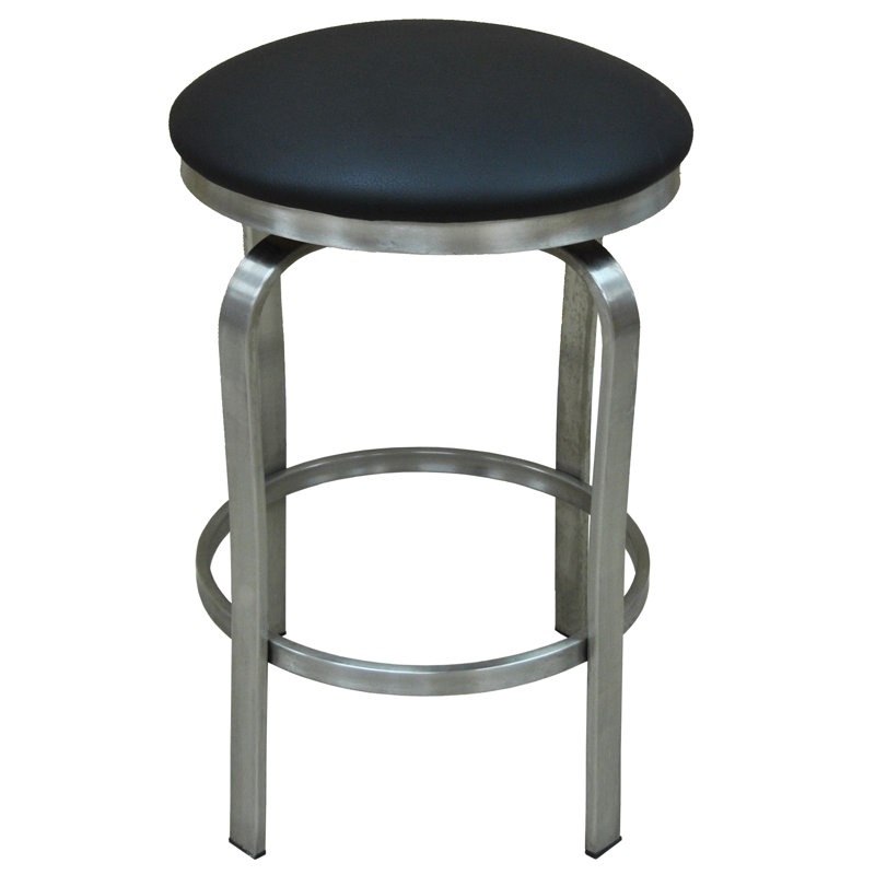 Swivel Upholstered Faux Leather Counter Stool