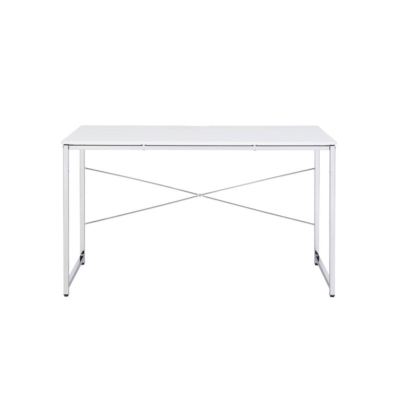Bureau d'écriture Tennos, Blanc / argenté