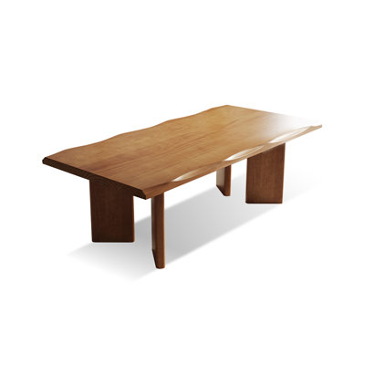 Brown Rectangular Solid Wood Dining Table