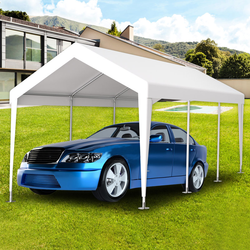 Toile de remplacement pour abri de garage 12 x 20 pi - Housse de protection pour abri de garage imperméable à 76 boucles élastiques