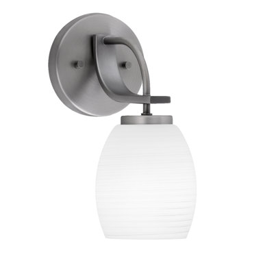 Cavella Wall Sconce Shown With 5" White Linen Glass