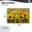 Plaque murale centrale tournesol dans un pré, design par Andy Crawford-975151340