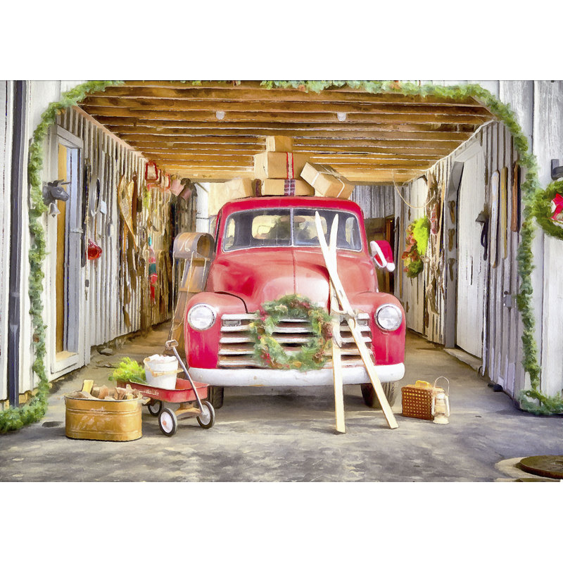 Truck Garage - Wrapped Canvas Print, 30cm H x 46cm W