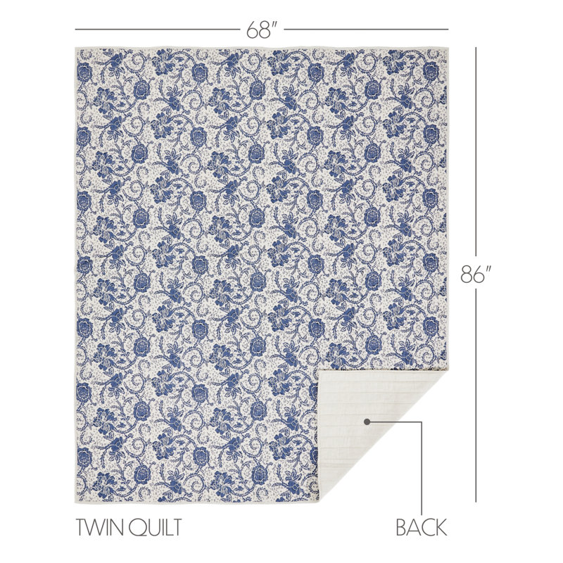 Courtepointe réversible en coton Dorset Navy, Courtepointe simple