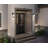 Estate - 2-Light Outdoor Wall Sconce - Black with Brass Accent - Rain Glassware Shade-386428794