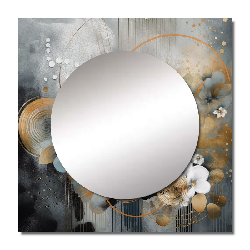 Elleny - Miroir floral carré pour décoration murale, 23 po x 23 po