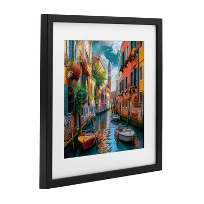 «Venetian Summer Canal», reproduction encadrée sous verre, conception de LSR Creative Studio