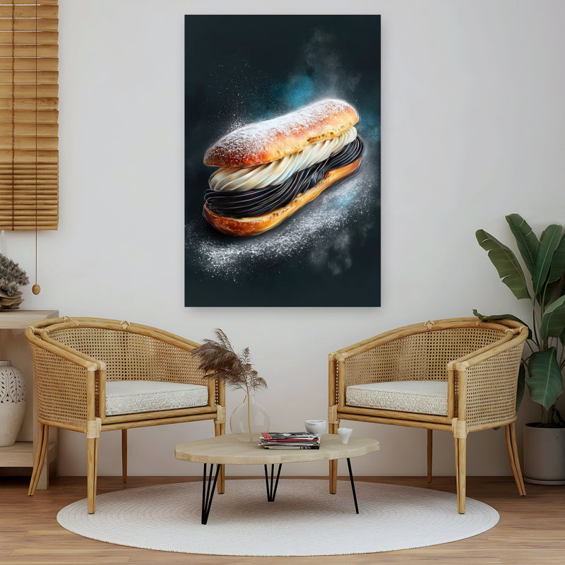 «Elegant Cream Eclair Dramatic Elegant», art mural contemporain, H 60 po x l 40 po
