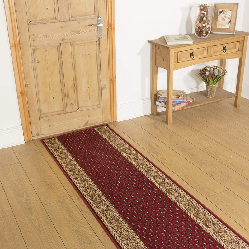 Acree Looped/Hooked Red Indoor Rug, Runner 80 x 390cm