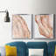 Rose Quartz I - ensemble de 2 reproductions d'art sur toile encadrées