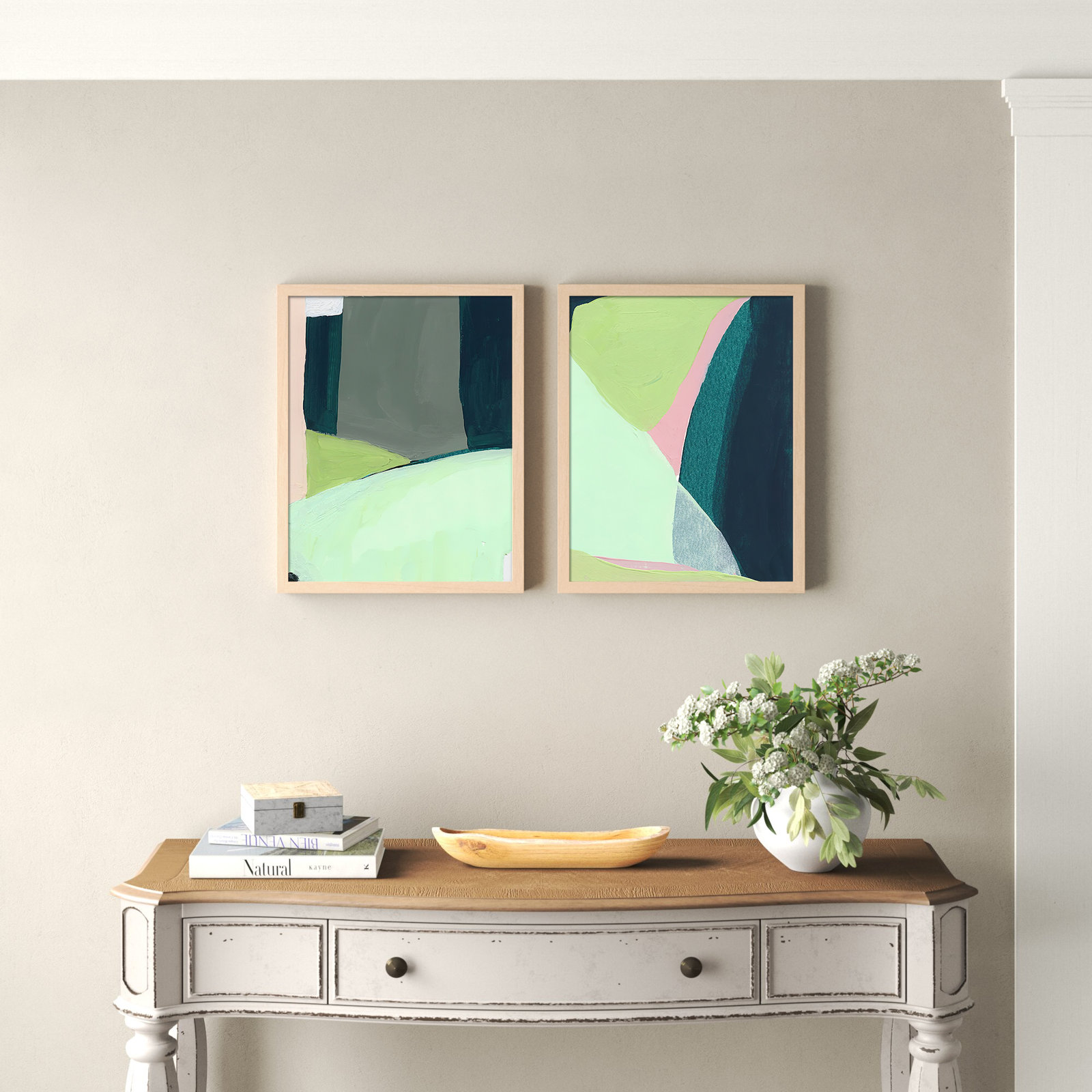 Into the Hills 2-Piece Print Set, 16" W x 20" H, Maple Framed
