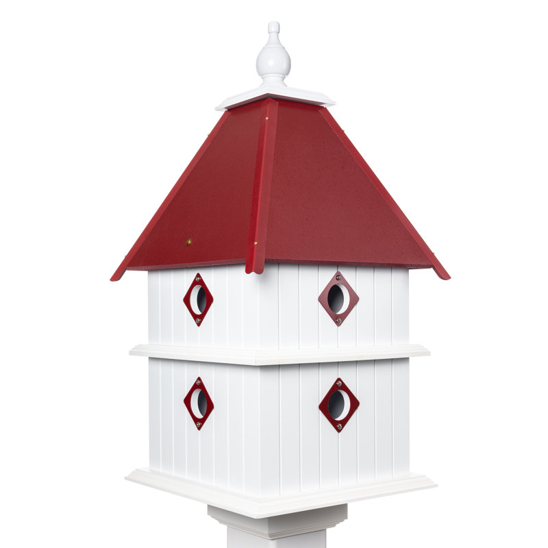 Maison d'oiseaux 27 po x 12,5 po x 12,5 po Kalene, Rouge