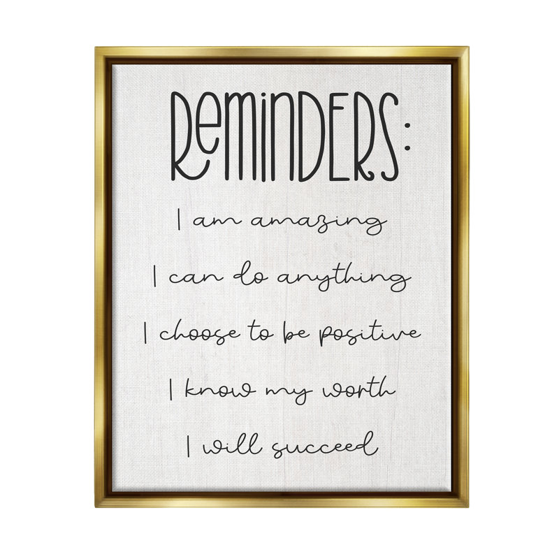 «Positif Positif» par Lil 'Rue - impression, H 31 po x l 25 po x P 1,7 po, Toile avec cadre flottant or