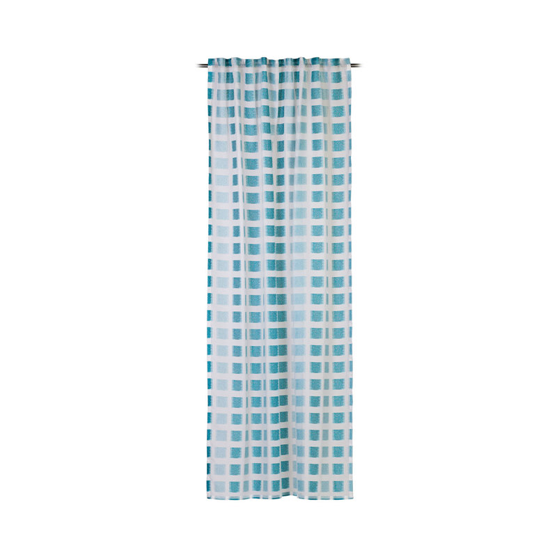 Harrodsburg Semi Sheer Curtain Single Panel, Blue/White