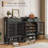 Wooden Shoe Storage Cabinet For Entryway, Freestanding Organizer With Doors, Enclosed Shoe Dresser Narrow Slim Shoes Rack With 2 Drawers For Foyer, Hallway, Front Door-2100397796