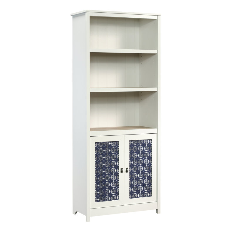 Bibliothèque avec portes, finition blanche