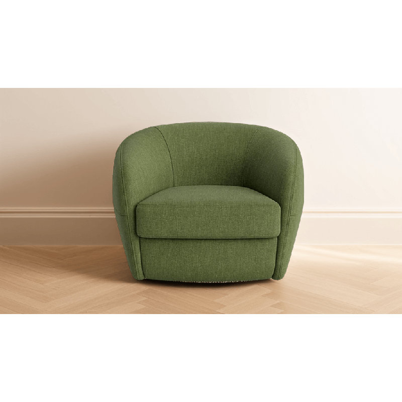 Elaine Swivel Chair, Performance Weave - Basil