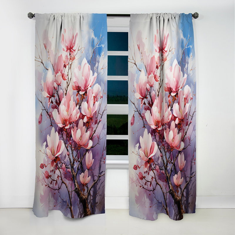 Urcino - Rideau occultant Magnolias - 1 panneau, L 52 po x L 120 po