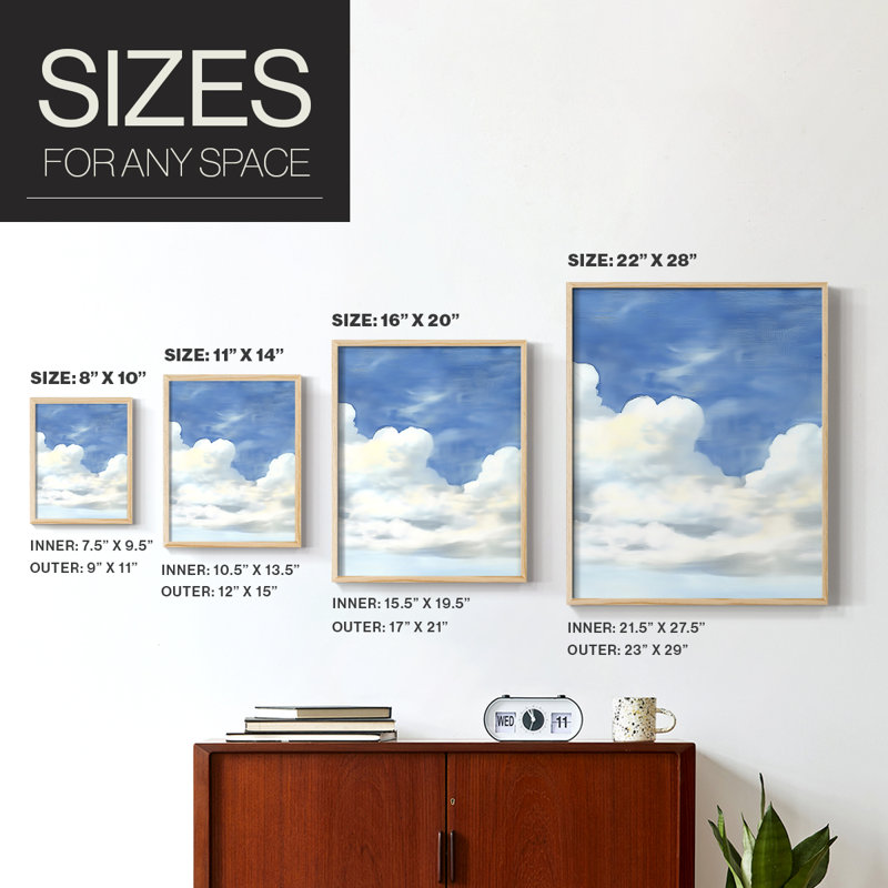 Lanscape Study  Series  VII  -Set Of 3 Framed Giclee Prints -Ready to Hang, Natural, 10" H x 24" W