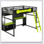 Wood Loft Bed With Desk, Shelves, LED Lights, USB Ports And Pegboard-187432586