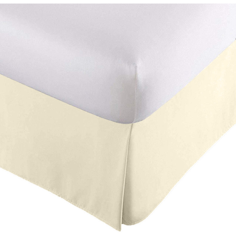 Grey Queen Brushed Microfiber Pleated Bed Skirt with 16 Inch Drop