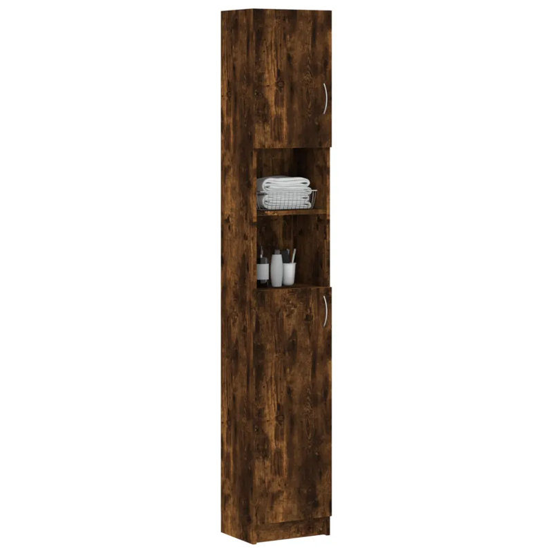 Campbellton vidaXL Bathroom Cabinet 32x25.5x190 cm Engineered Wood, Oak