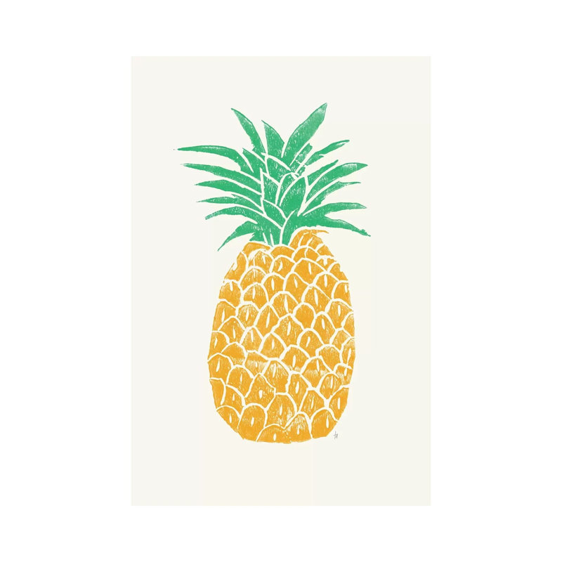 Pineapple 1 Piece Wrapped Canvas Painting, 45.72cm H x 30.48cm W x 1.91cm D