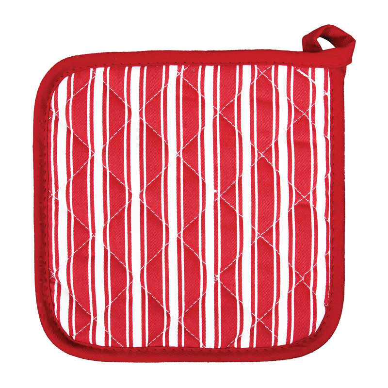 Better Houseware Striped Cotton Potholder, Red