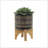 S/2 5/8" GLAZED PLANTER W/ STAND, BLACK