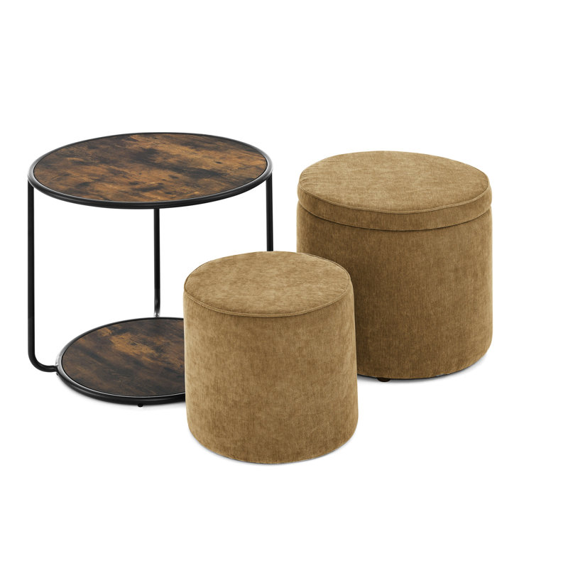 Table multifonctionnelle et jaune foncé avec capacité de rangement, Jaune foncé
