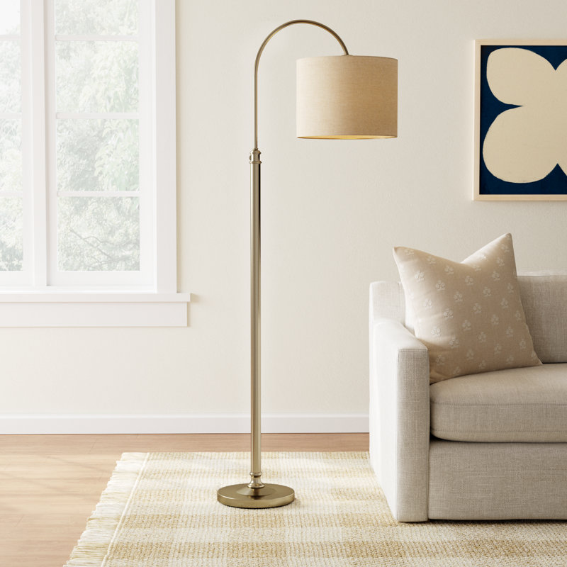 Elita 68'' Arched Floor Lamp, Antique Brass