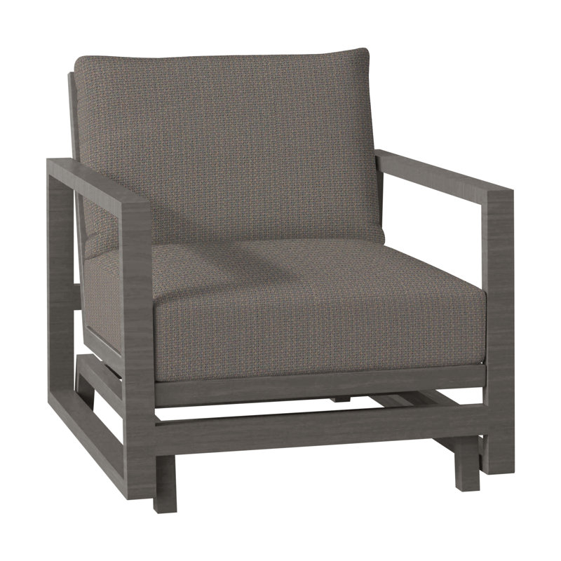 Avondale Patio Lounge Chair with Cushions, Slate Grey, No Welt, Avila Natural White