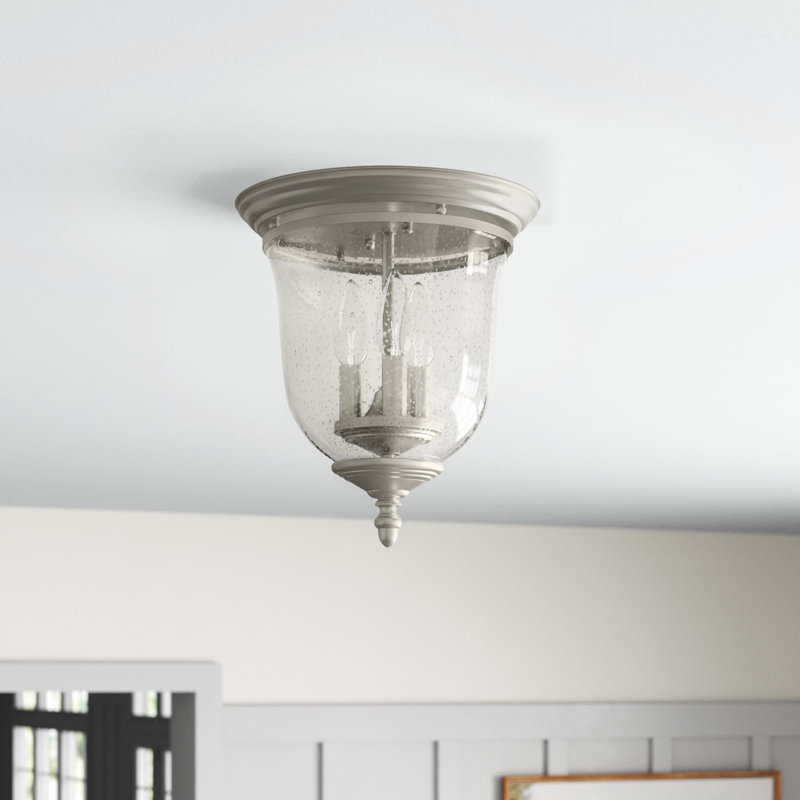 Plafonnier encastré 3 lumières 11,5 po Aaven, Nickel brossé