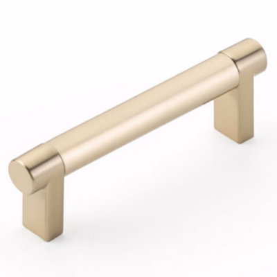 Emtek Select Cabinet Pull 3-1/2" Center-to-Center w/ Rectangular Stem & Smooth Bar