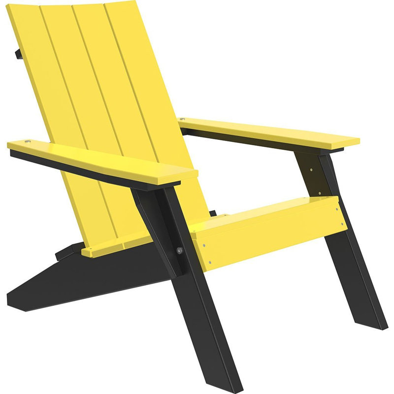 Giraud Foldable Outdoor Adirondack Chair, Yellow/Black