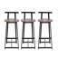 Tabourets de bar à hauteur de comptoir 3, noir et brun noyer. Base en métal avec une capacité de poids de 220 lb. Sièges ergonomiques. Style moderne pour îlot de cuisine, salon. Hauteur de l'utilisateur. Brun.
