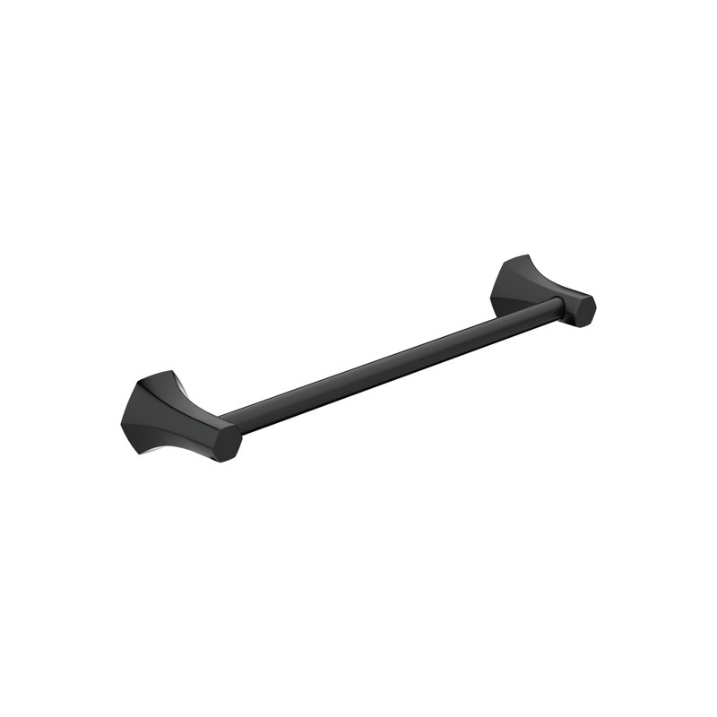Barre à serviettes murale Locarno, Noir mat, 2.88" H x 18" L x 3.5" D